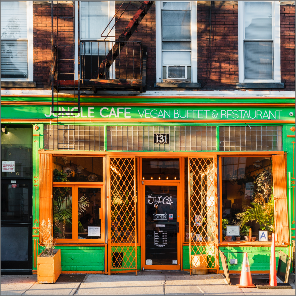 jungle cafe vegan restaurant near greenpoint landing brooklyn two blue slip apartments